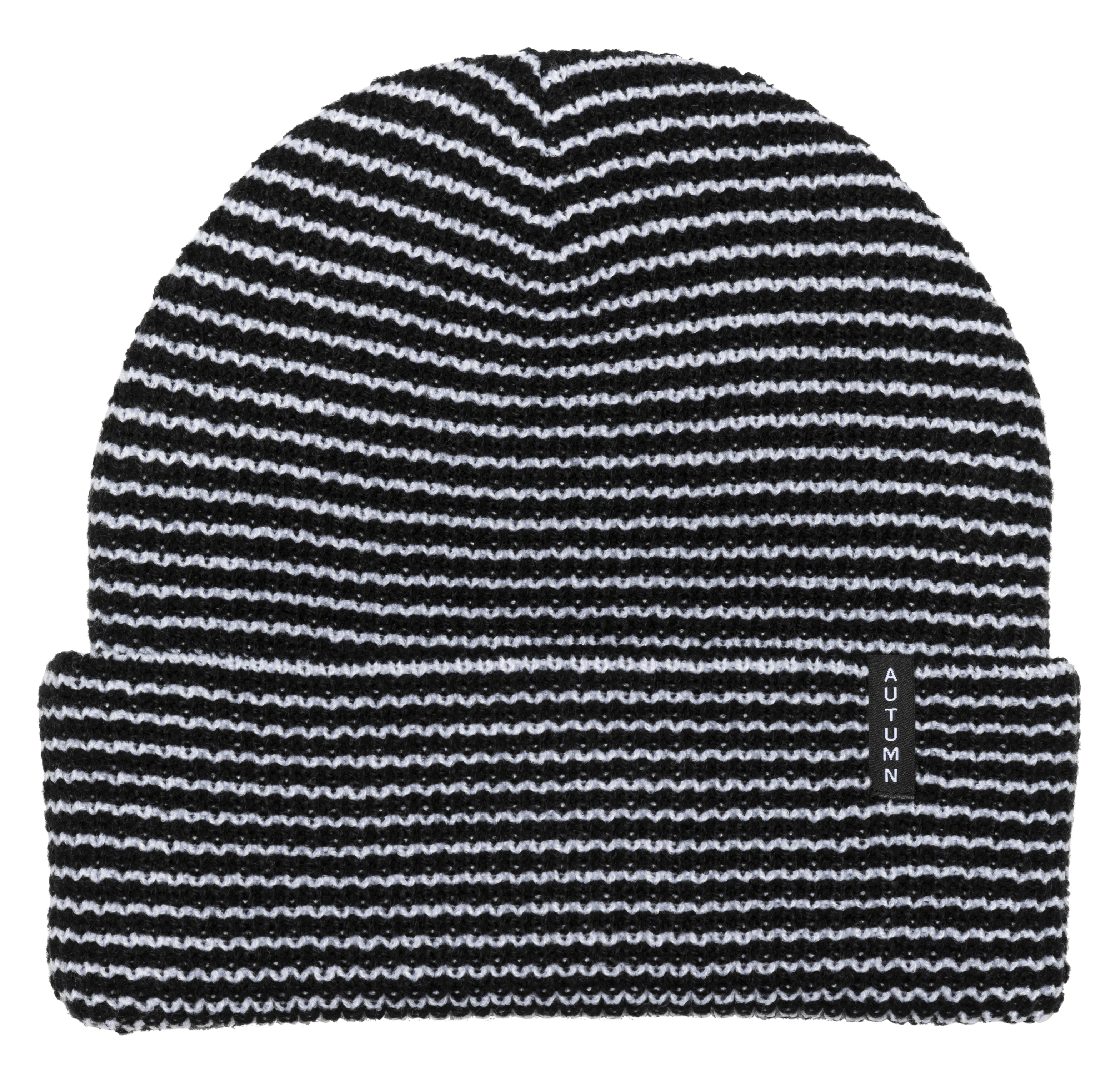 STRIPE BEANIE BLACK WHITE