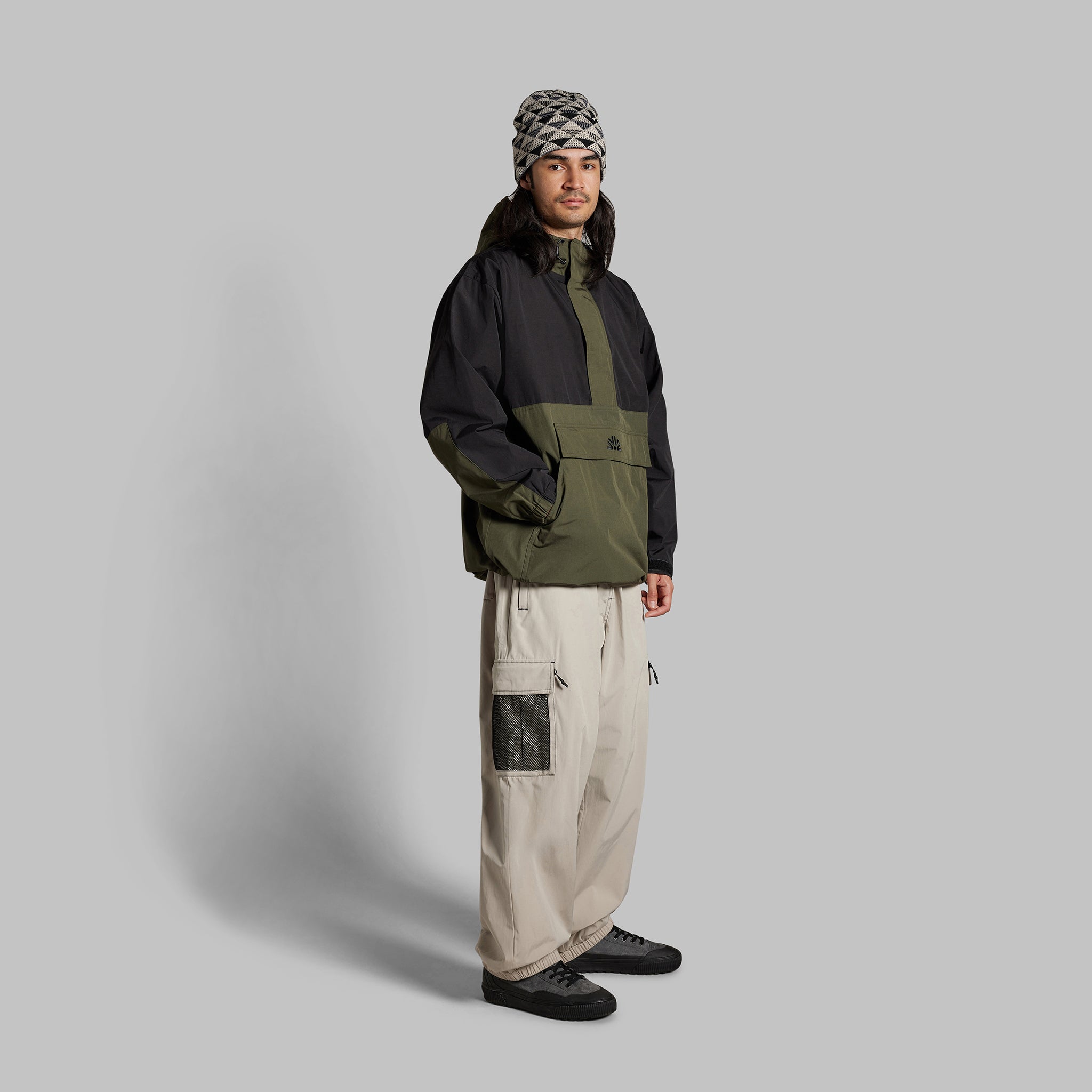 2025 CASCADE ANORAK JACKET - MILITARY GREEN / BLACK