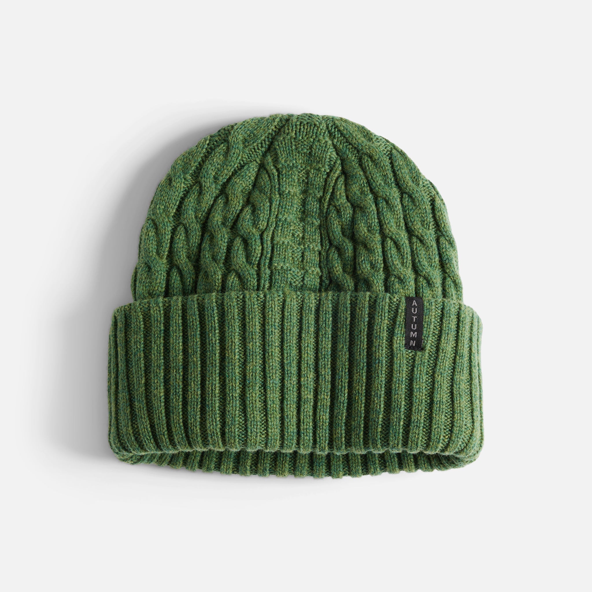 Cable Knit Beanie - Green – autumnheadwear