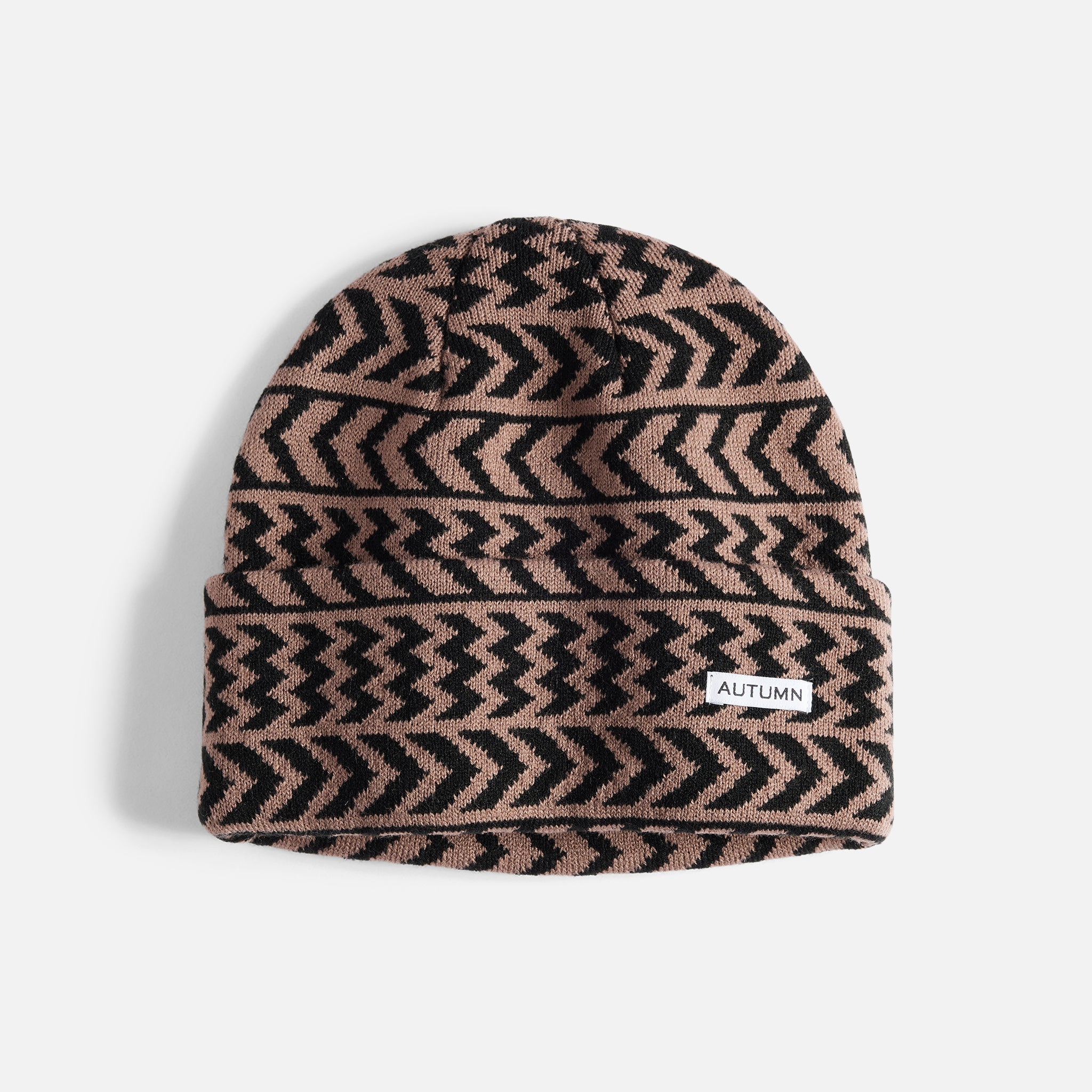 Chevron Beanie - Dusty Mauve