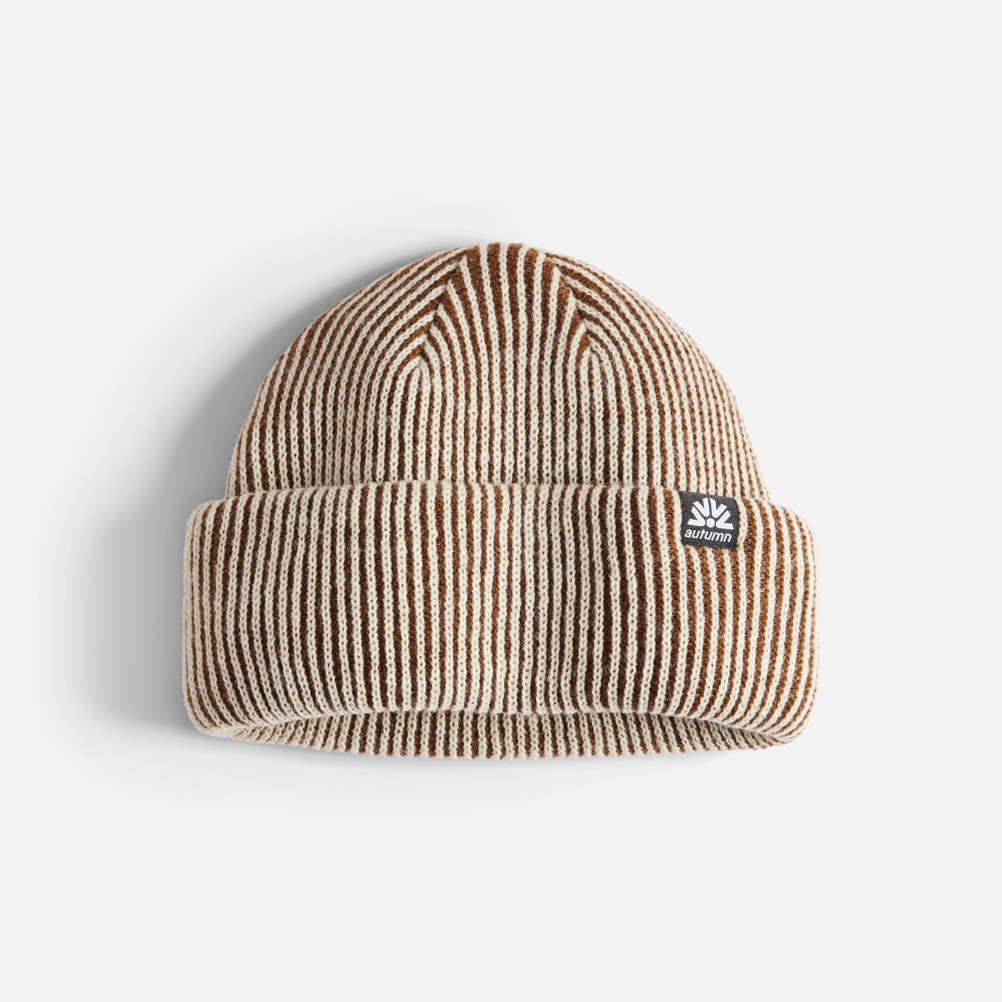 Cord Double Roll Beanie - Brown