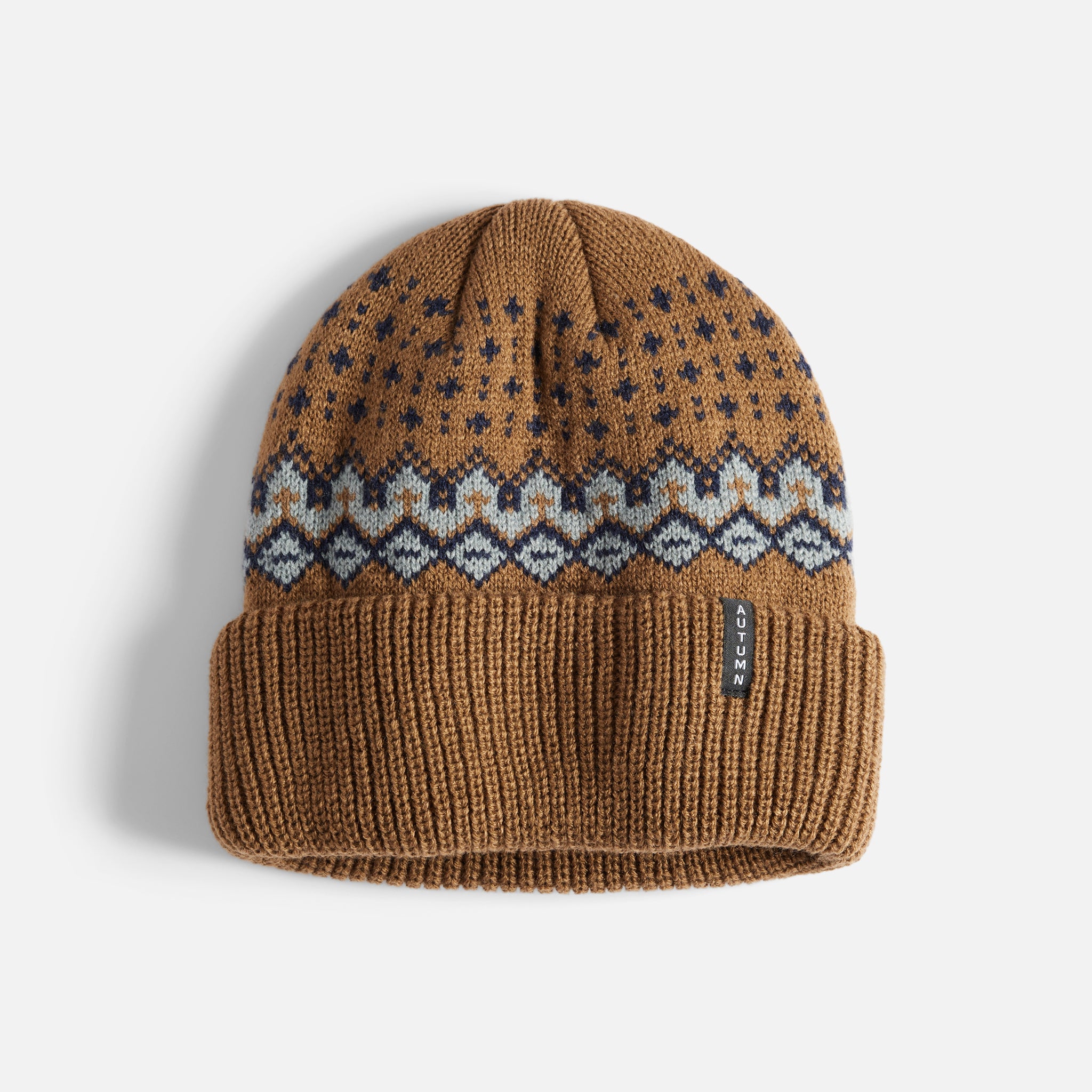 Fairisle Beanie - Lt Brown