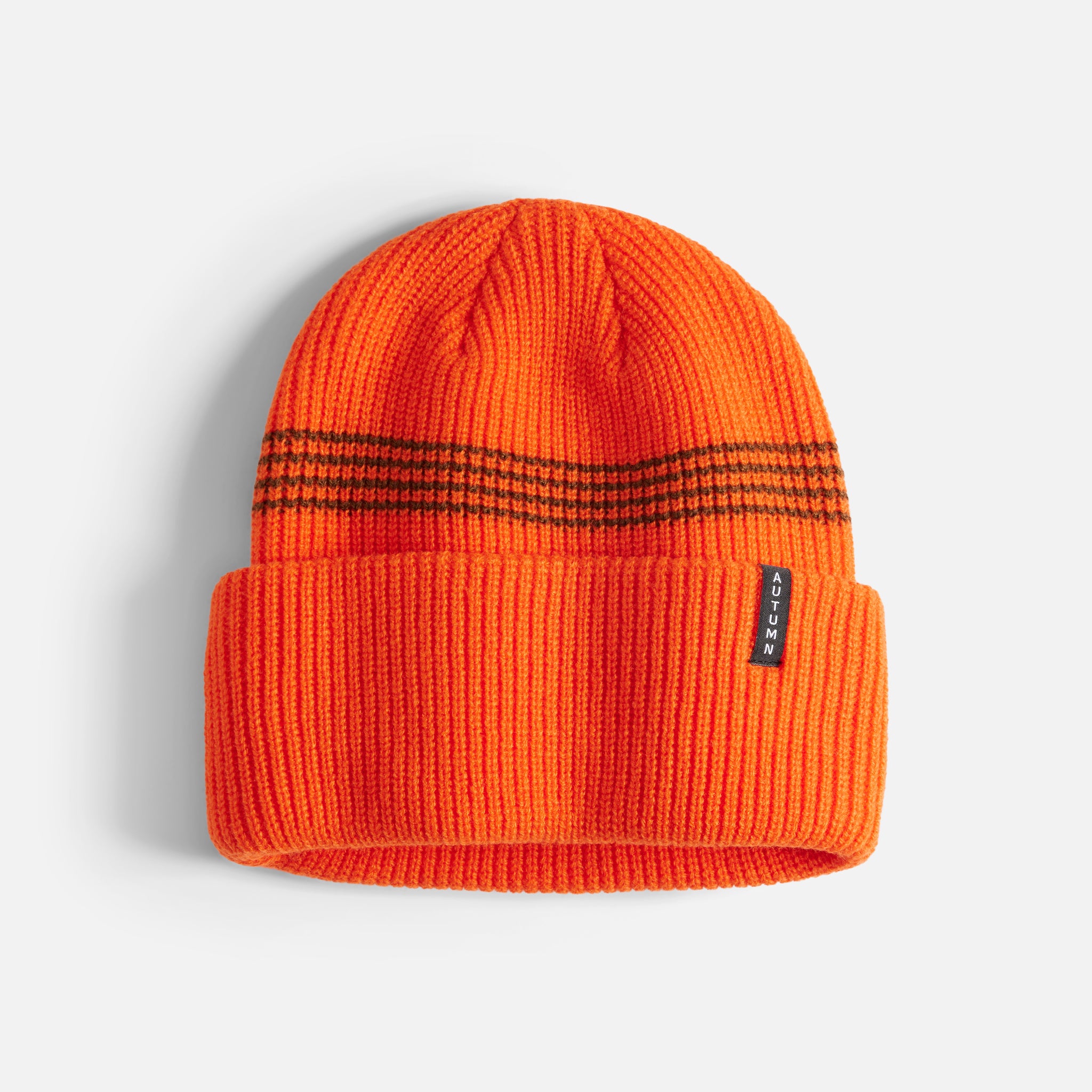 Mini Stripe Beanie - Safety Orange