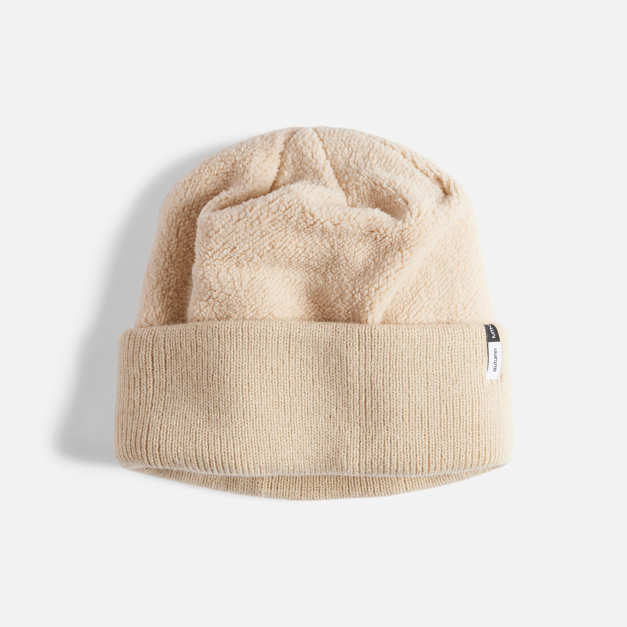 Reverse Fleece Beanie - Natural
