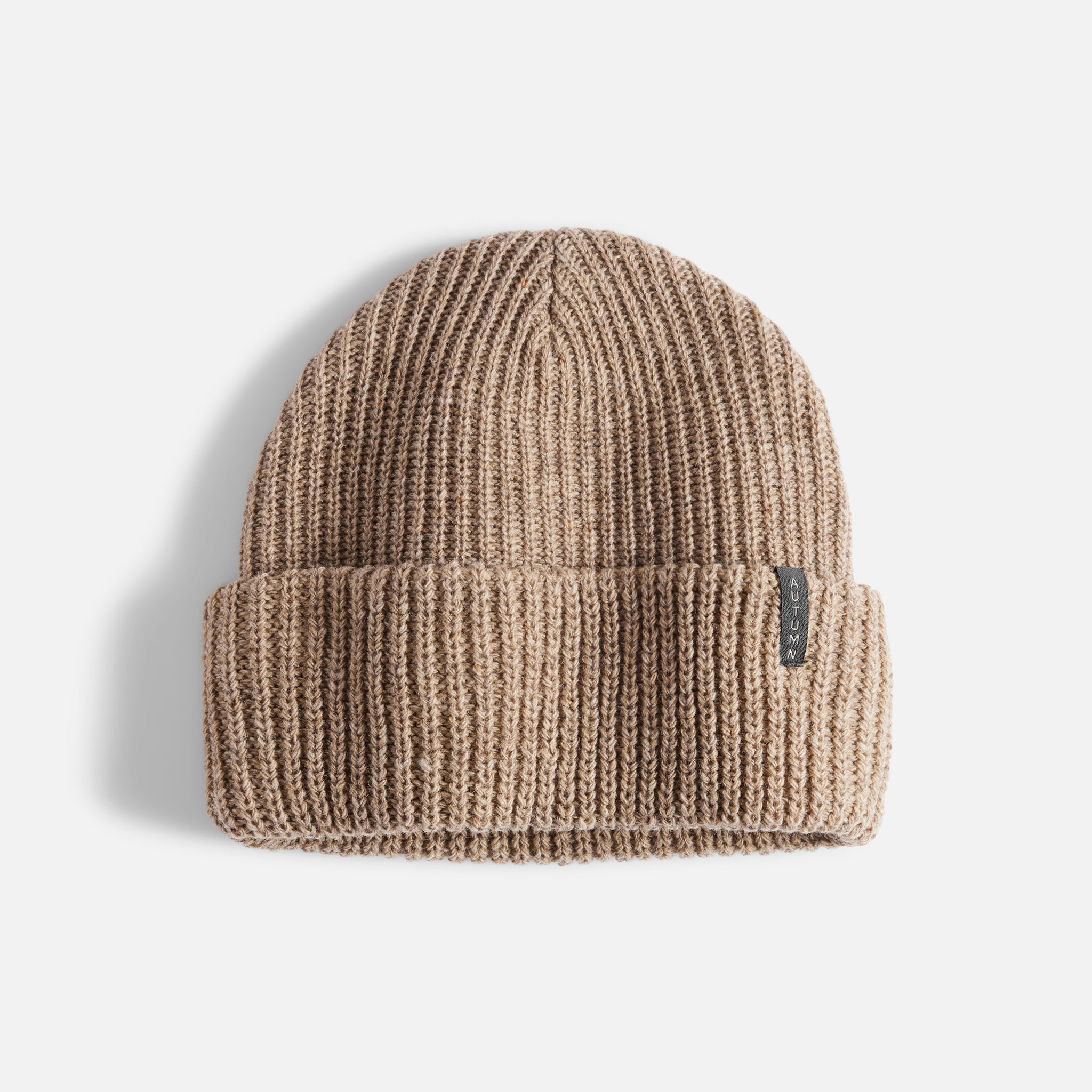 Ribbed Knit Beanie - Lt Brown