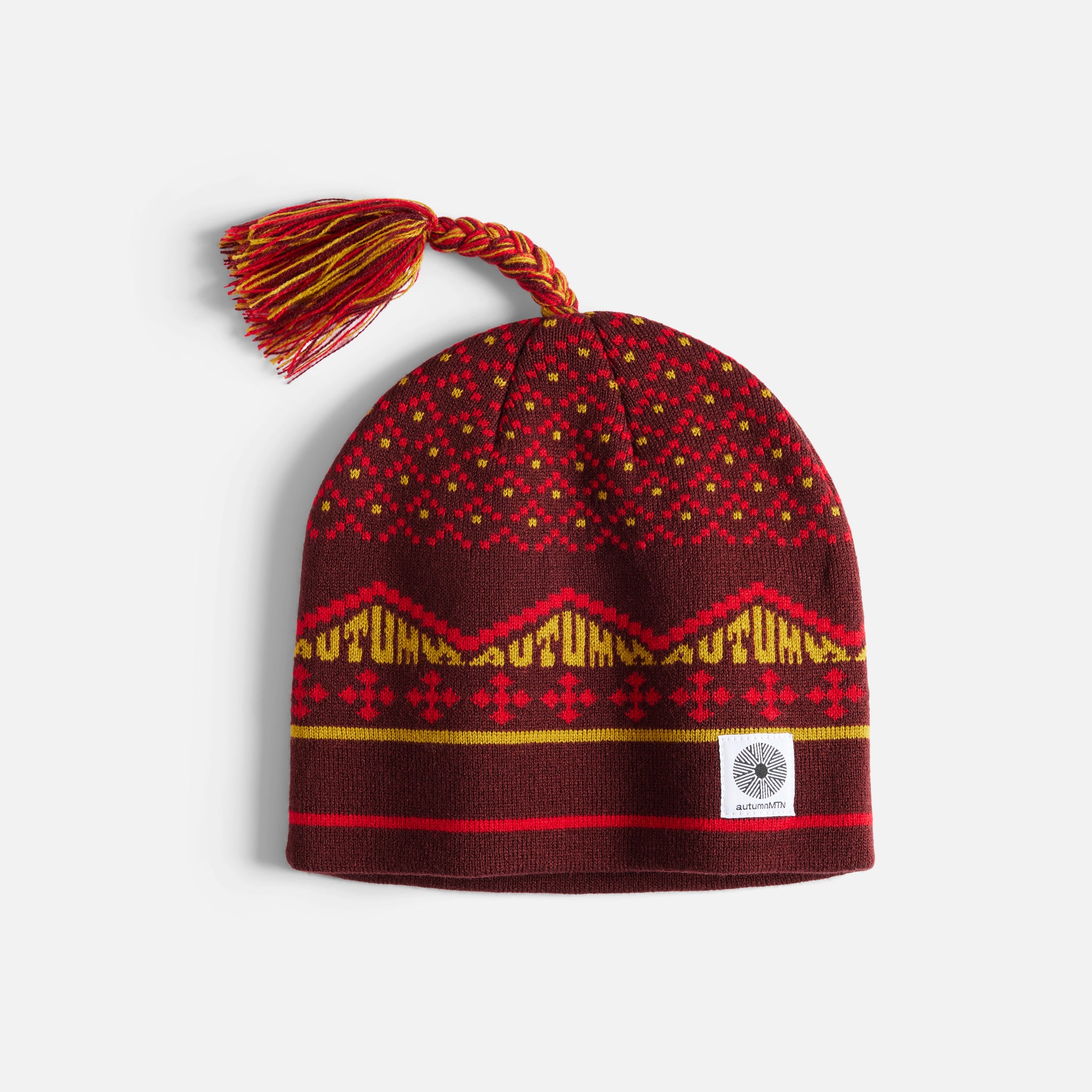 Tassle Beanie - Burgundy