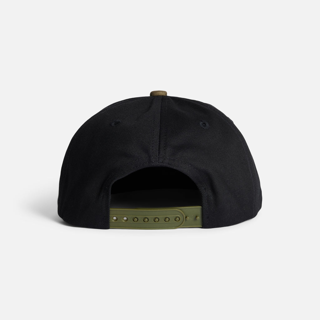 Two Tone Twill Snapback - Black