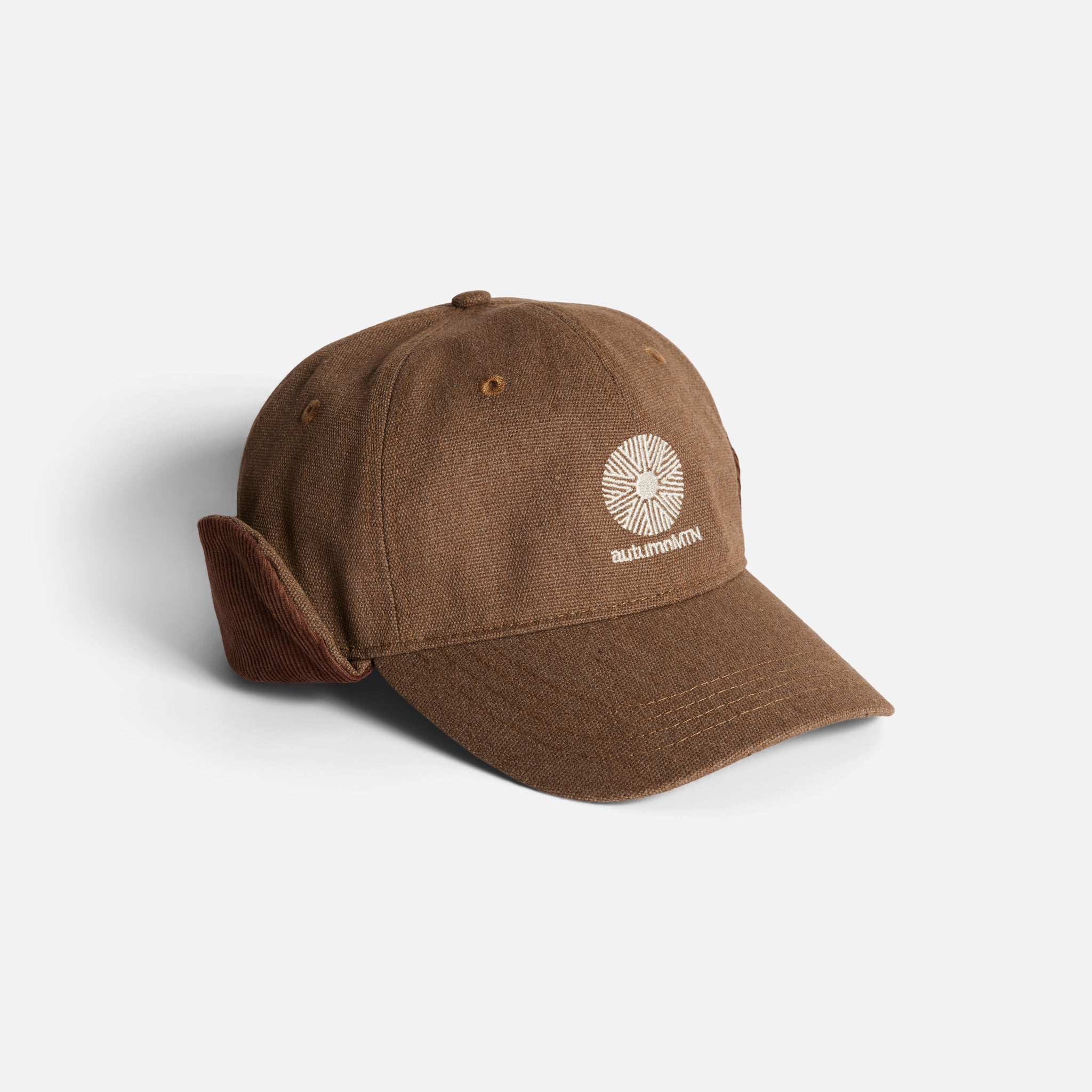 Washed Canvas Flap Cap - Brown