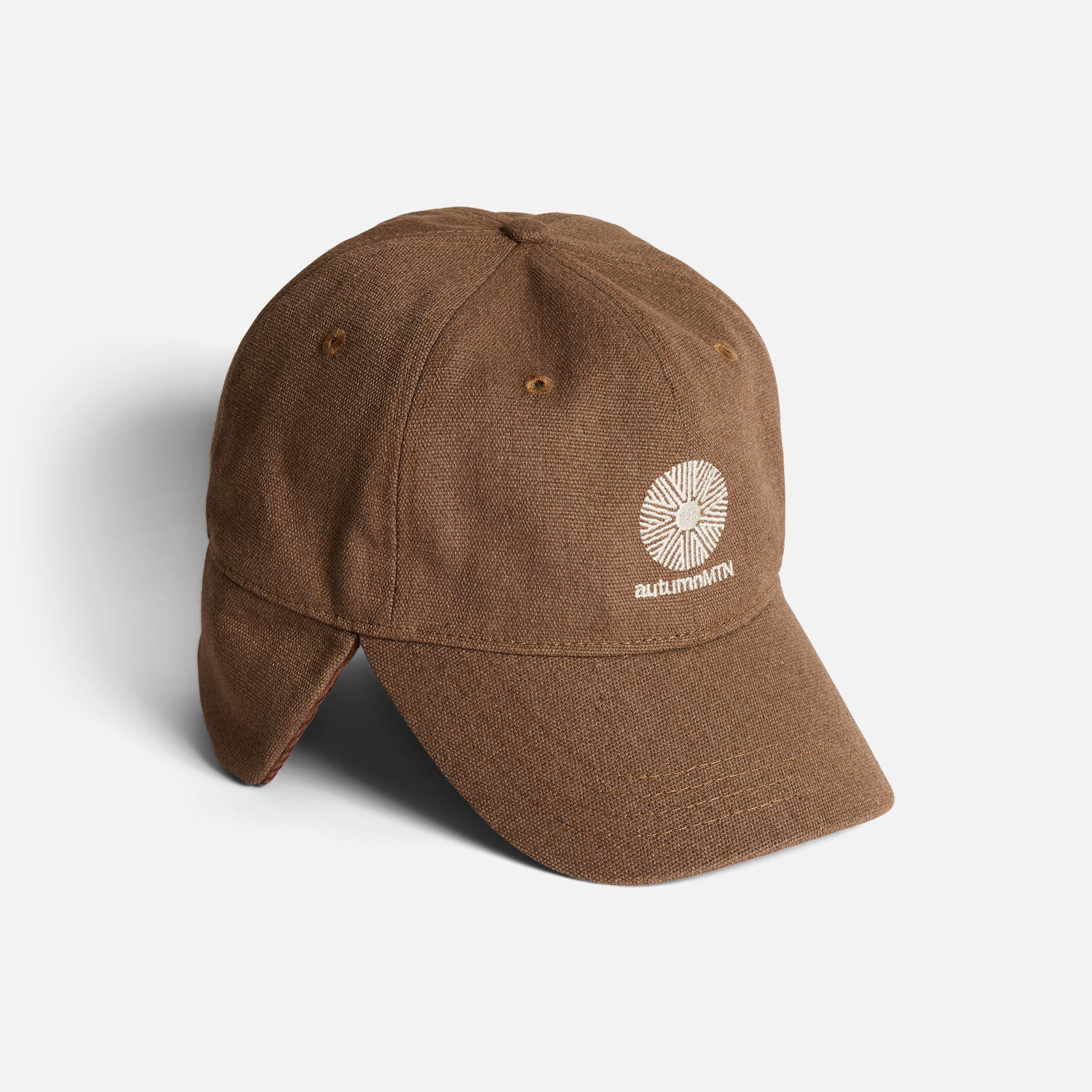 Washed Canvas Flap Cap - Brown