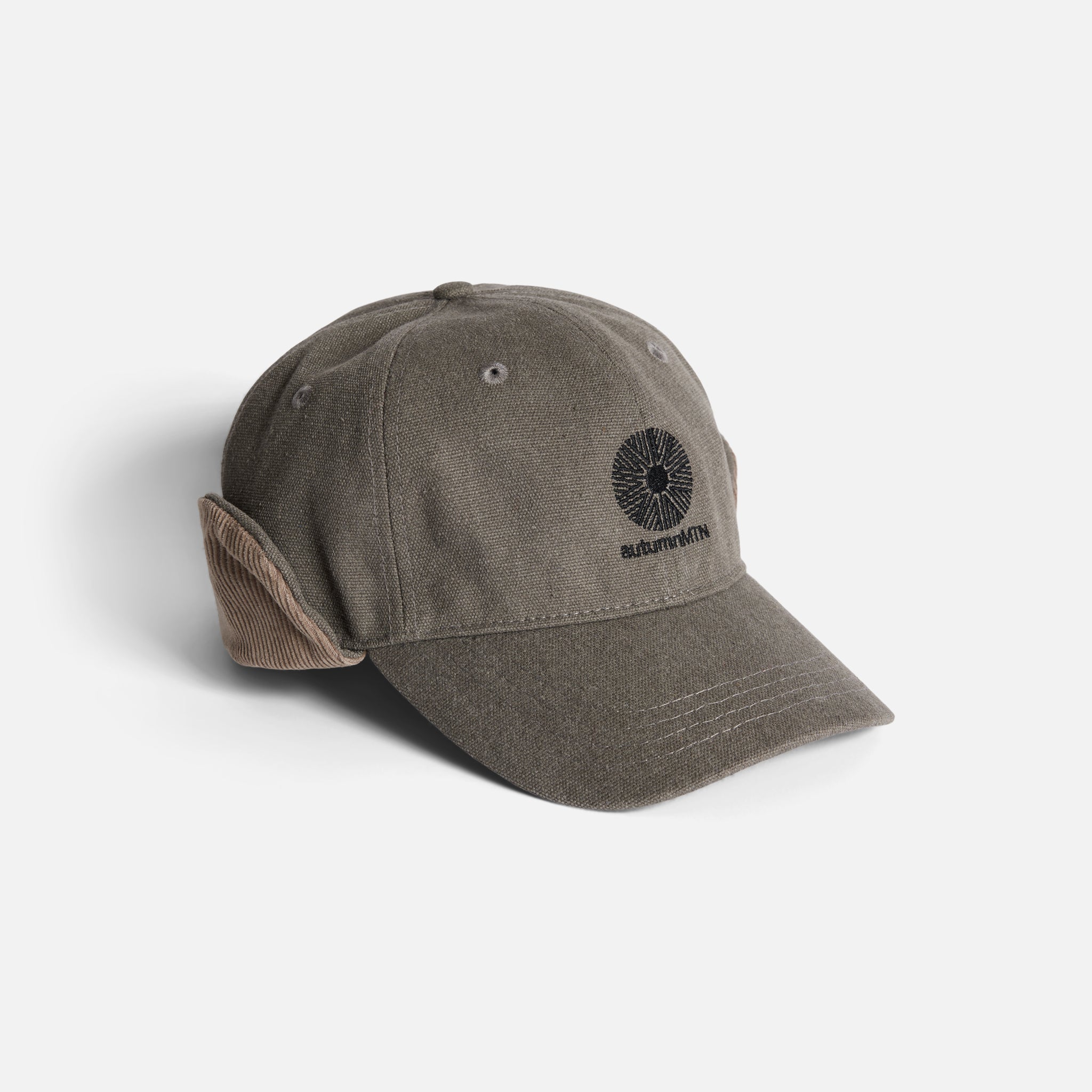 Washed Canvas Flap Cap - Stone