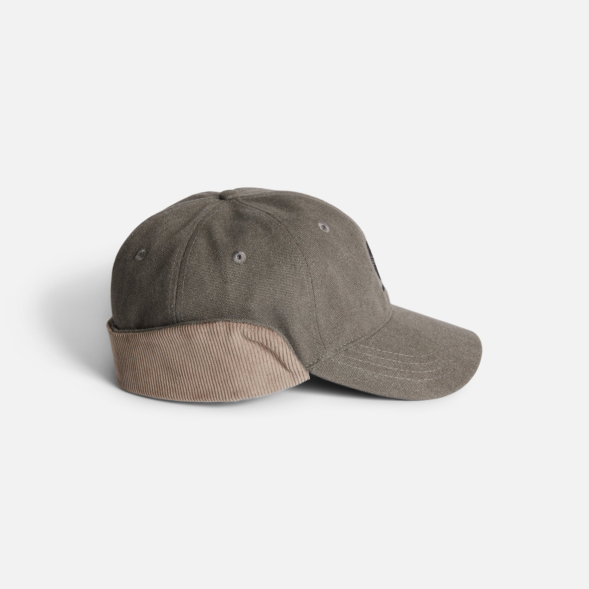 Washed Canvas Flap Cap - Stone