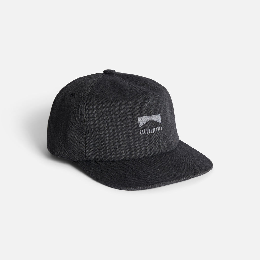 Washed Canvas Strapback - Black