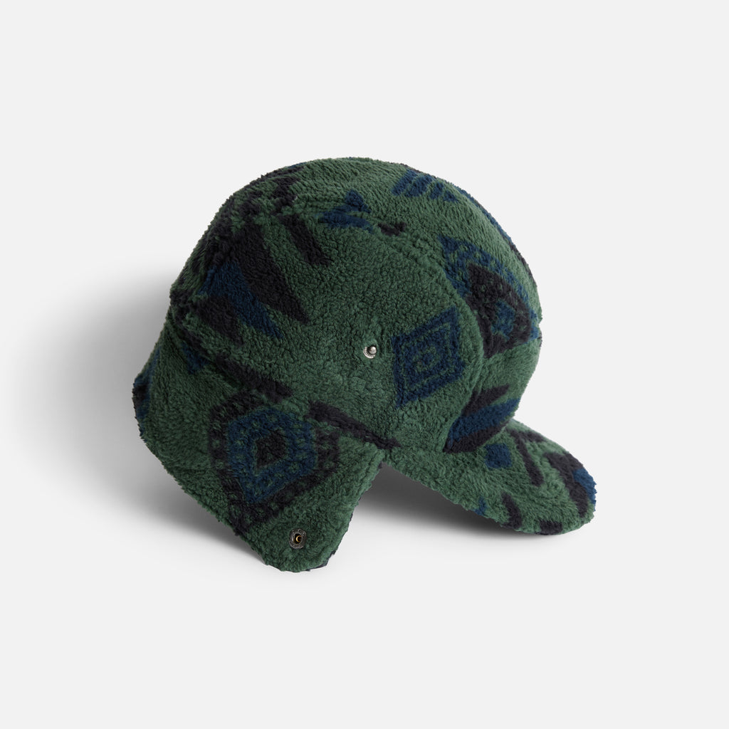 Washed Fleece Flap Cap - Green