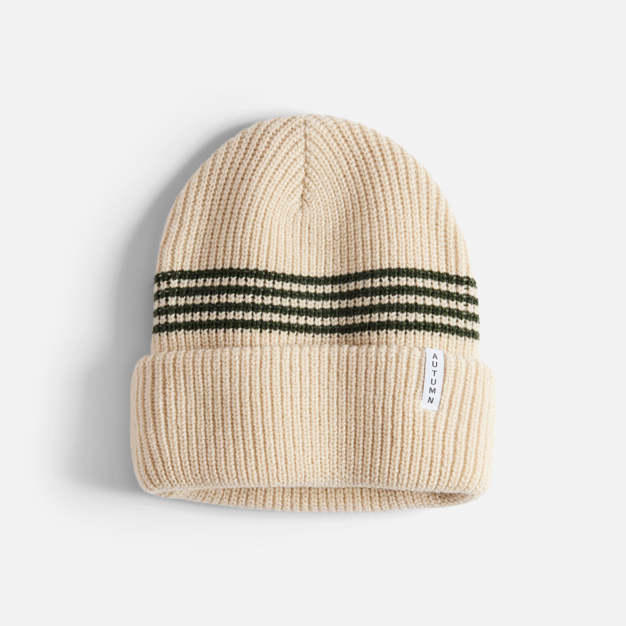 Youth Mini Stripe Beanie - Oatmilk