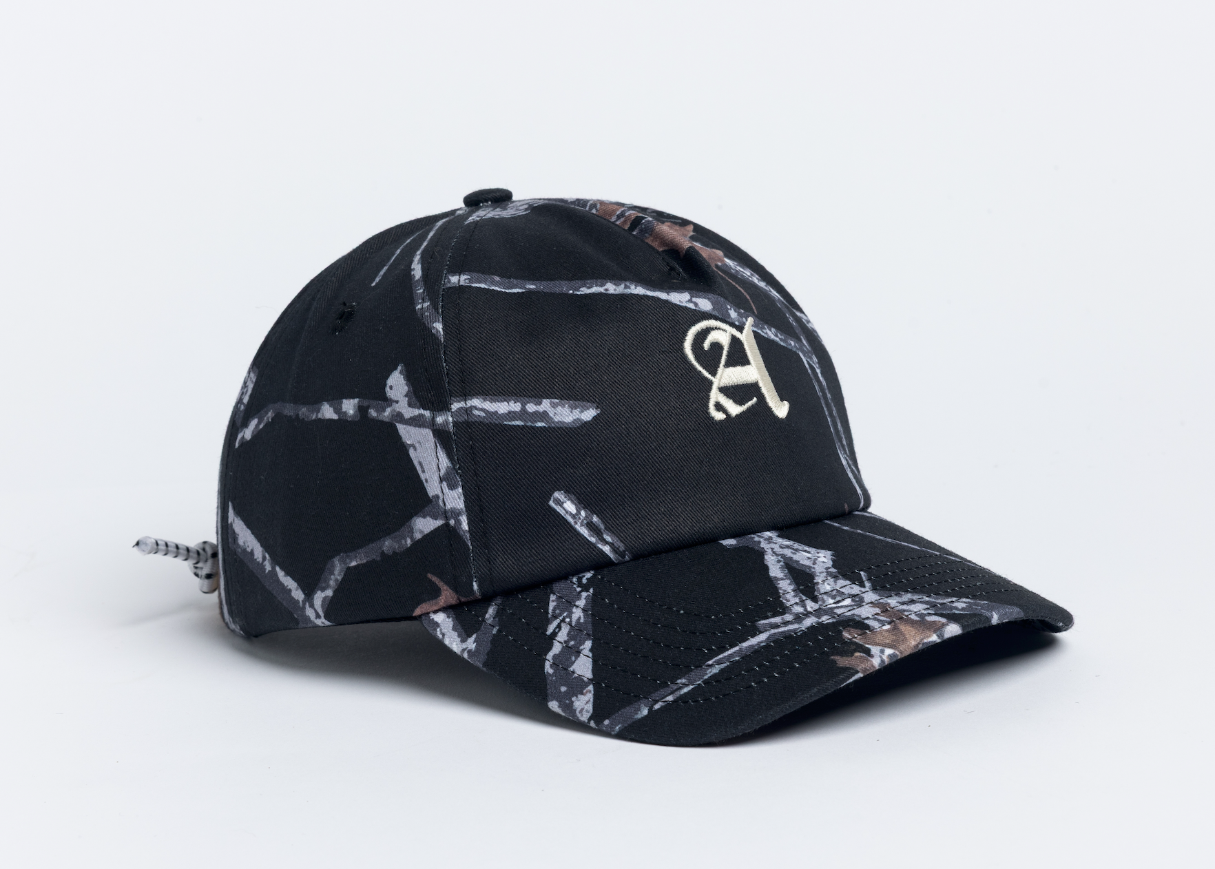 Camo 5 Panel Snapback - Black