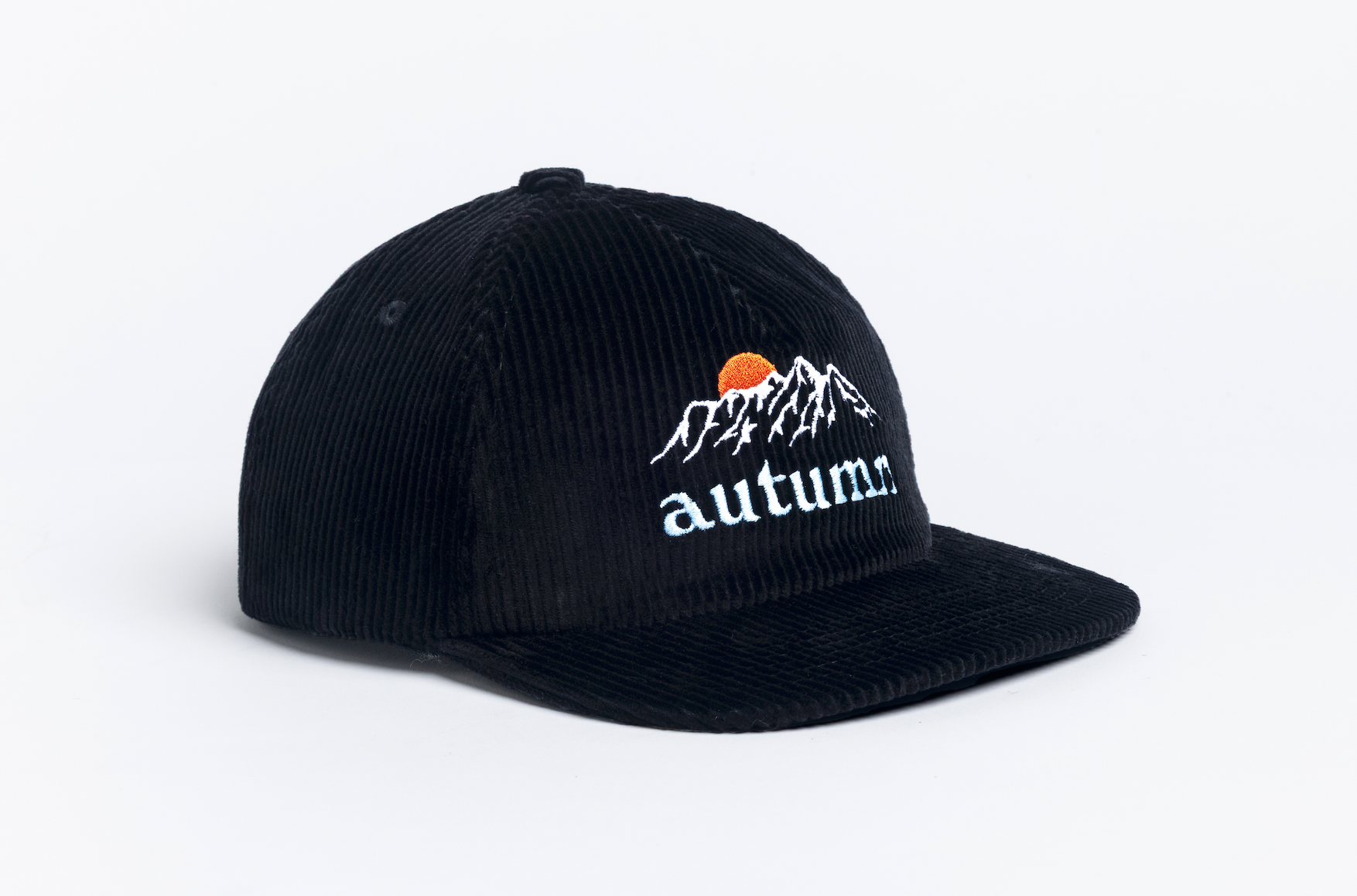 Cord 5 Panel Snapback - Black