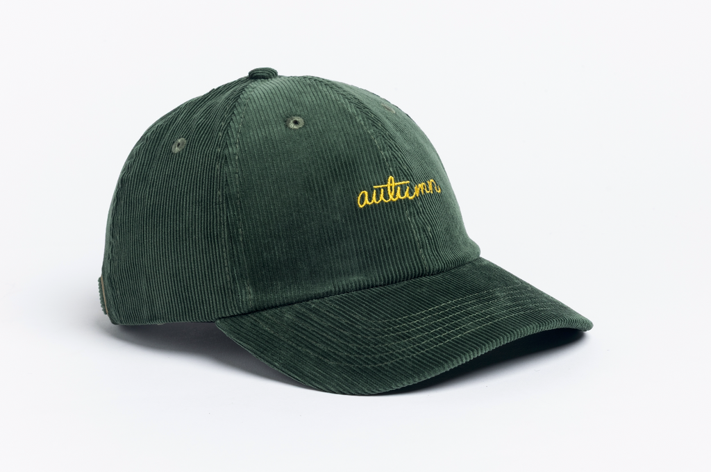 Cord 6 Panel Strapback- Green
