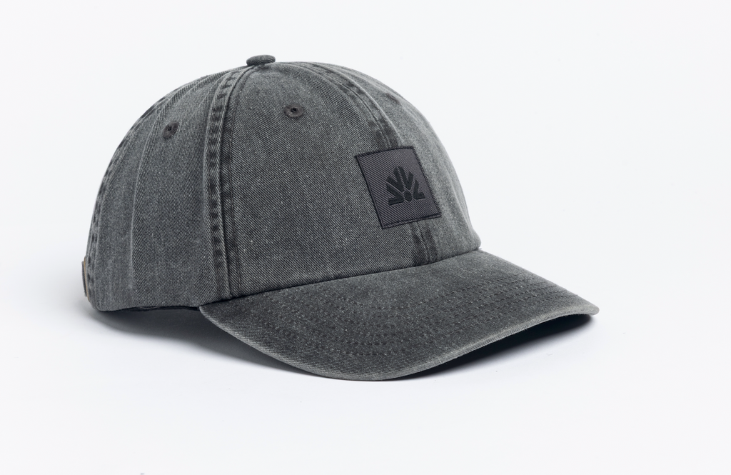 Washed 6 Panel Strapback - Black