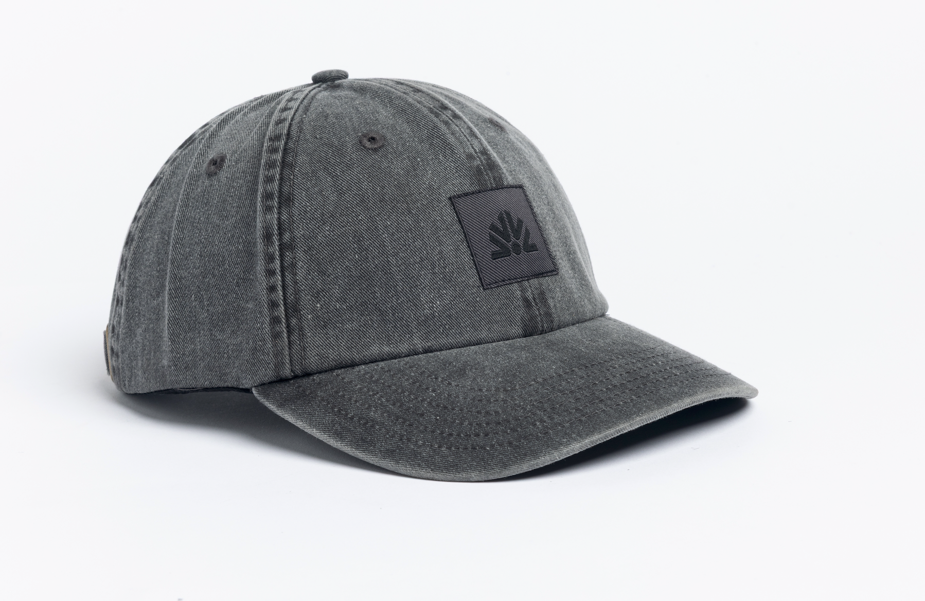 Washed 6 Panel Strapback - Black