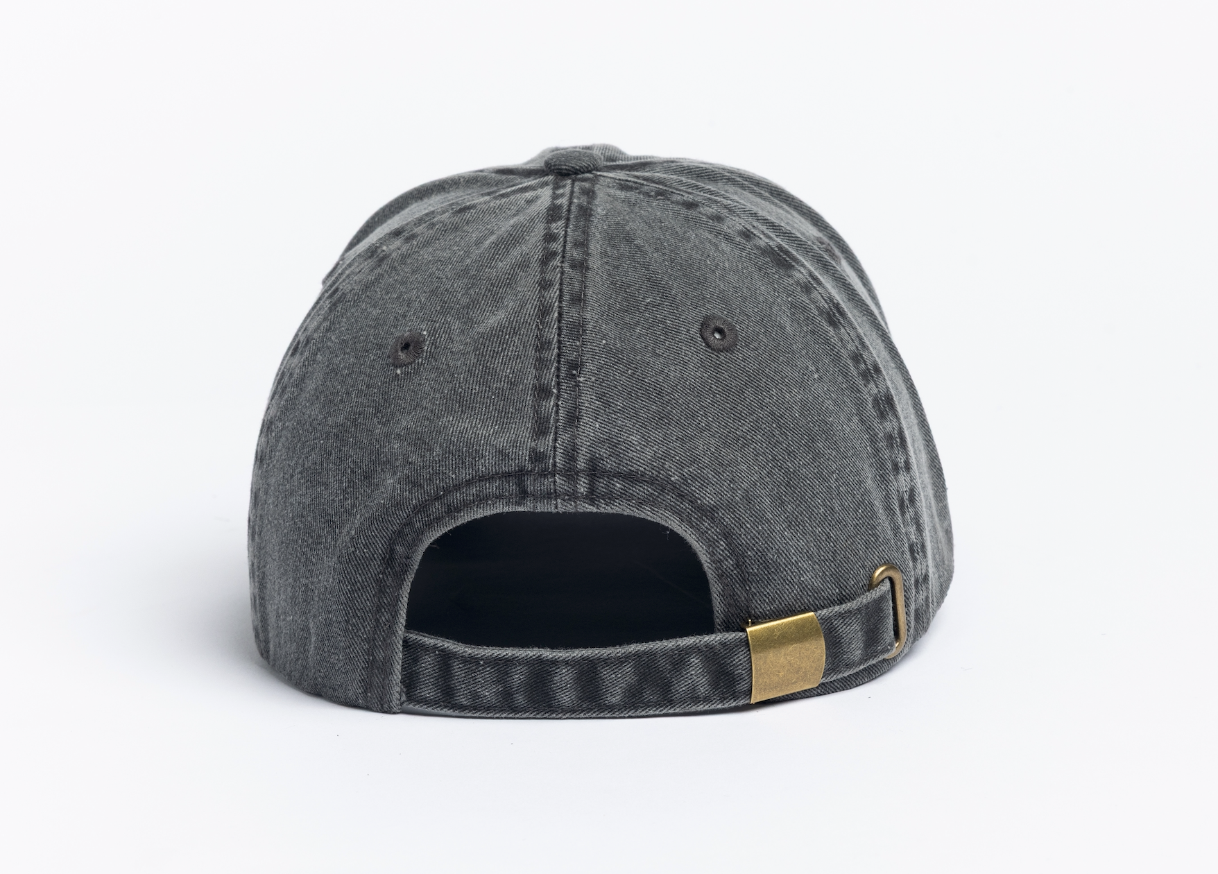 Washed 6 Panel Strapback - Black