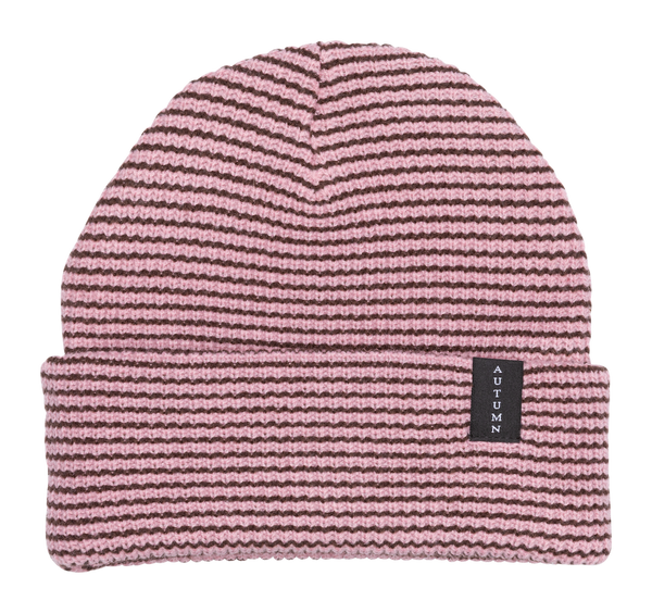 STRIPE BEANIE - PINK FW21 – autumnheadwear